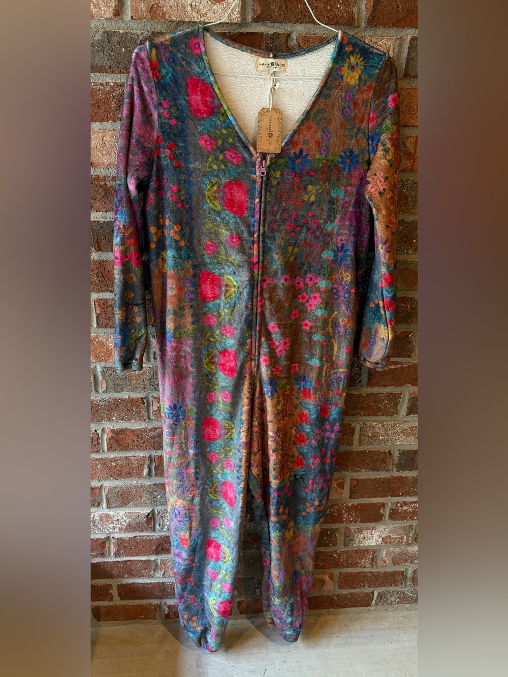 Natural Life Fleece Onesie Pajama/loungewear jumpsuit. Size xsmall